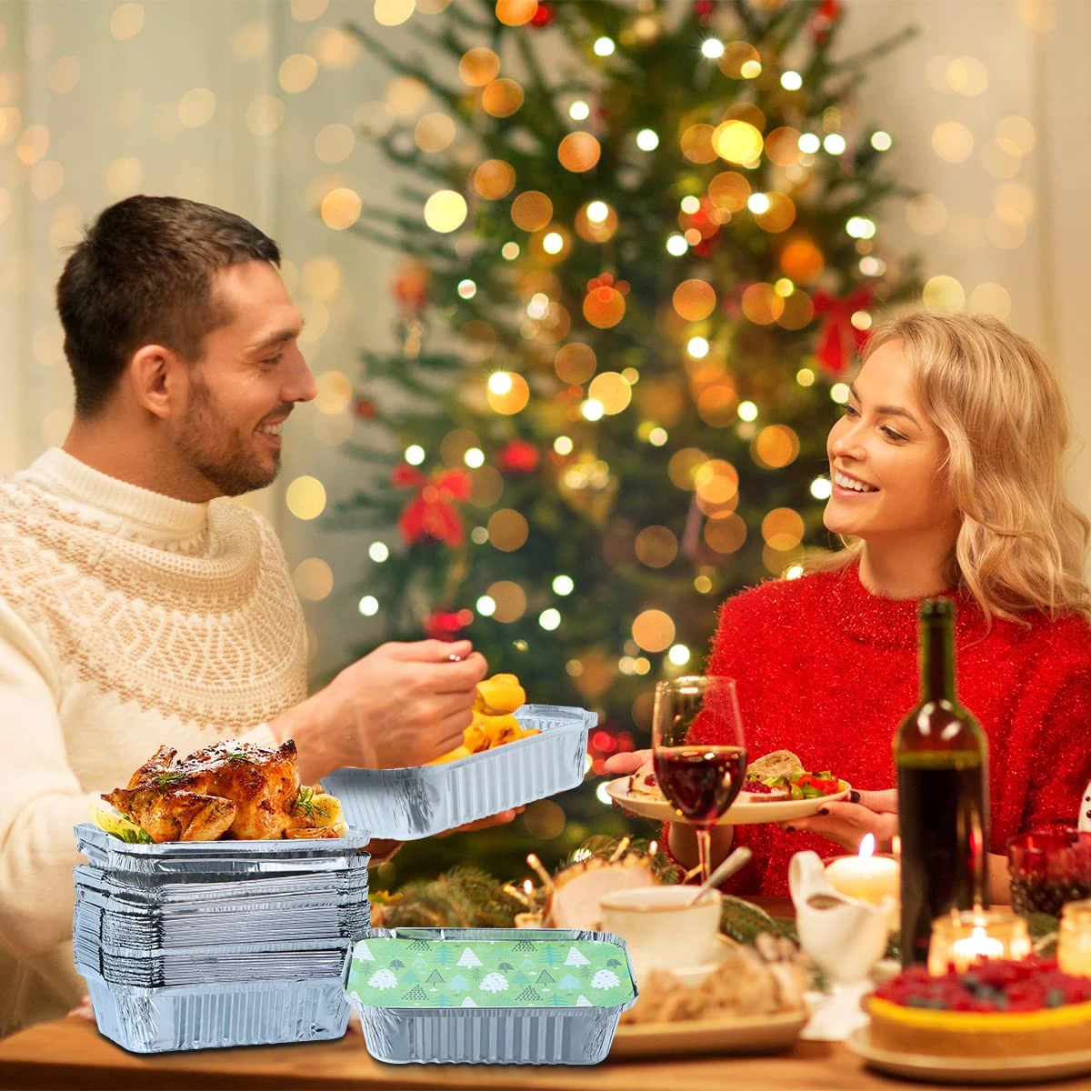 Christmas Cookie Tins With Lids, 36 Pcs 8 Christmas Cookie Tins With Lids, 36 Pcs - Image 6