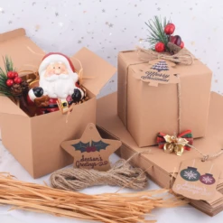 Brown Kraft Paper Gift Boxes With Lids And Grass Twines For Christmas, 50 Pcs 15 Brown Kraft Paper Gift Boxes With Lids And Grass Twines For Christmas, 50 Pcs -Xmas Supplies Shop image 7 1b8a7f22 4095 4ac6 b24b 1add6551cb8b