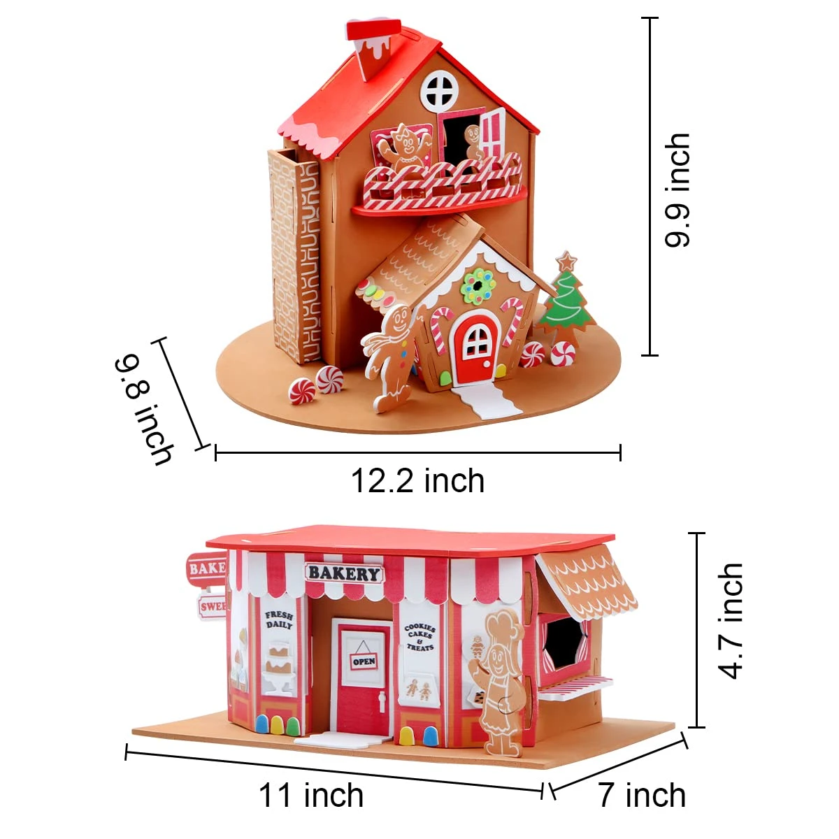 Christmas EVA Foam Gingerbread House, 2 Pack 9 Christmas EVA Foam Gingerbread House, 2 Pack - Image 7