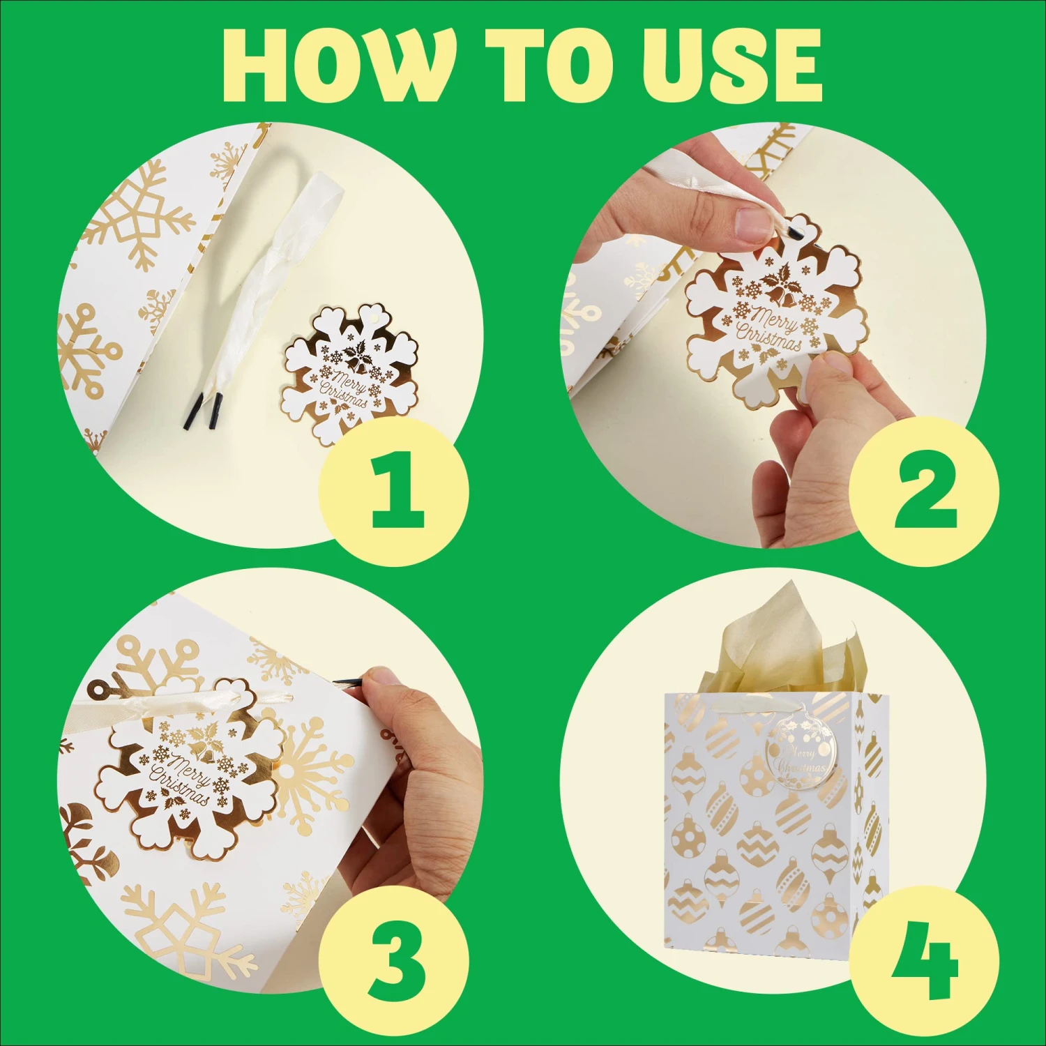 24Pcs Christmas Foil Gold Gift Bags 10 24Pcs Christmas Foil Gold Gift Bags - Image 8