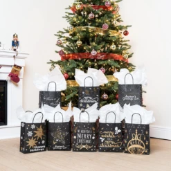 Black & White Gold Foil Christmas Paper Gift Bags, 32 Pcs -Xmas Supplies Shop image 7 d74eb032 d86c 47c5 bdab 8aa8fcfba9d9