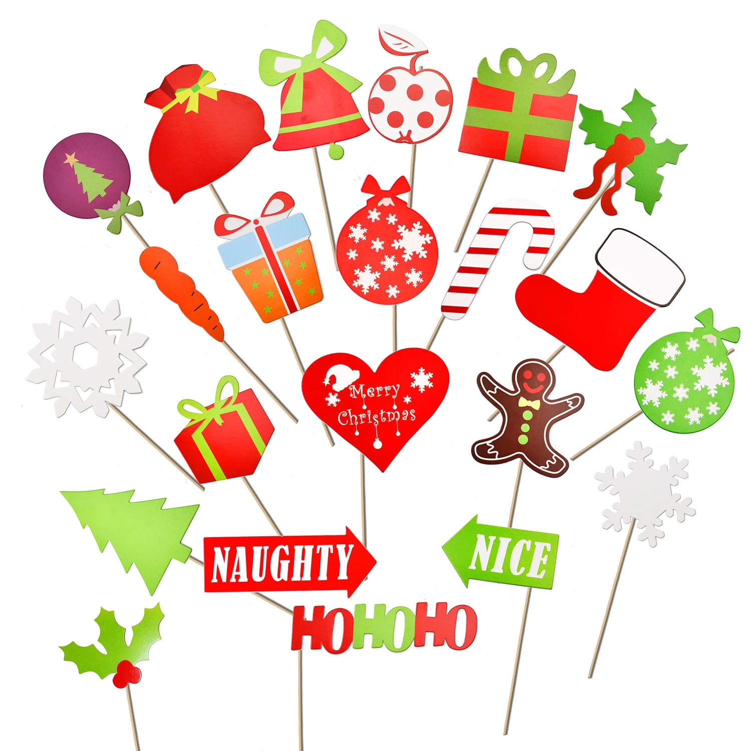 Photo Booth Props For Christmas, 66 Pcs 3 Photo Booth Props For Christmas, 66 Pcs