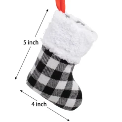 5in White Black Buffalo Plaid Christmas Stockings, 12 Pack -Xmas Supplies Shop image 7 eacf386c 6b46 4c5c 9099 1087d4e4c975