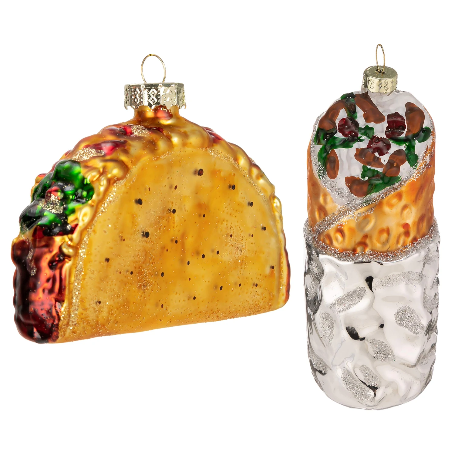 Christmas Glass Blown Ornament Taco And Burrito Set 10 Christmas Glass Blown Ornament Taco And Burrito Set - Image 8