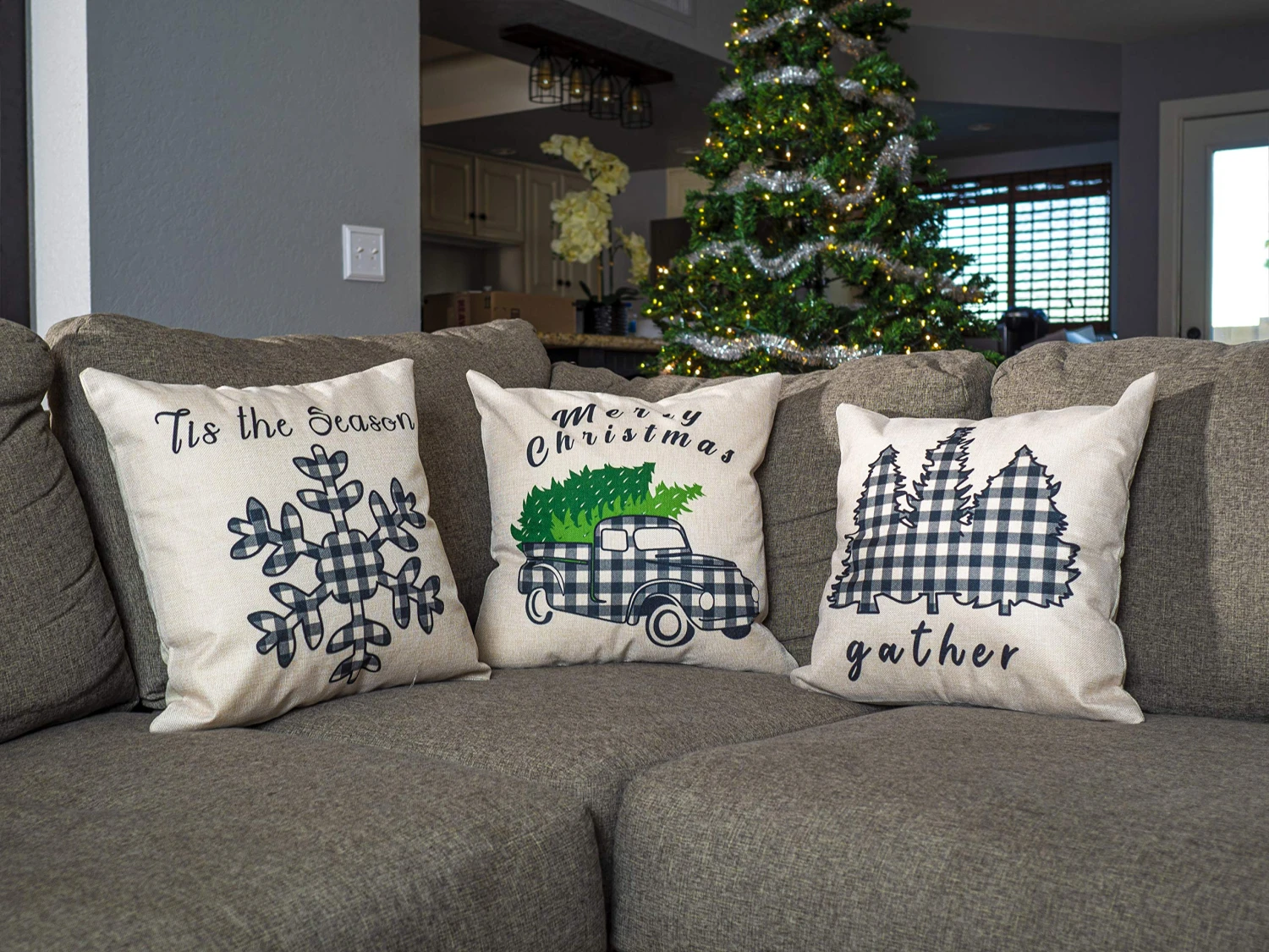 Christmas Plaid Pillow Cover, 4 Pcs 10 Christmas Plaid Pillow Cover, 4 Pcs - Image 8