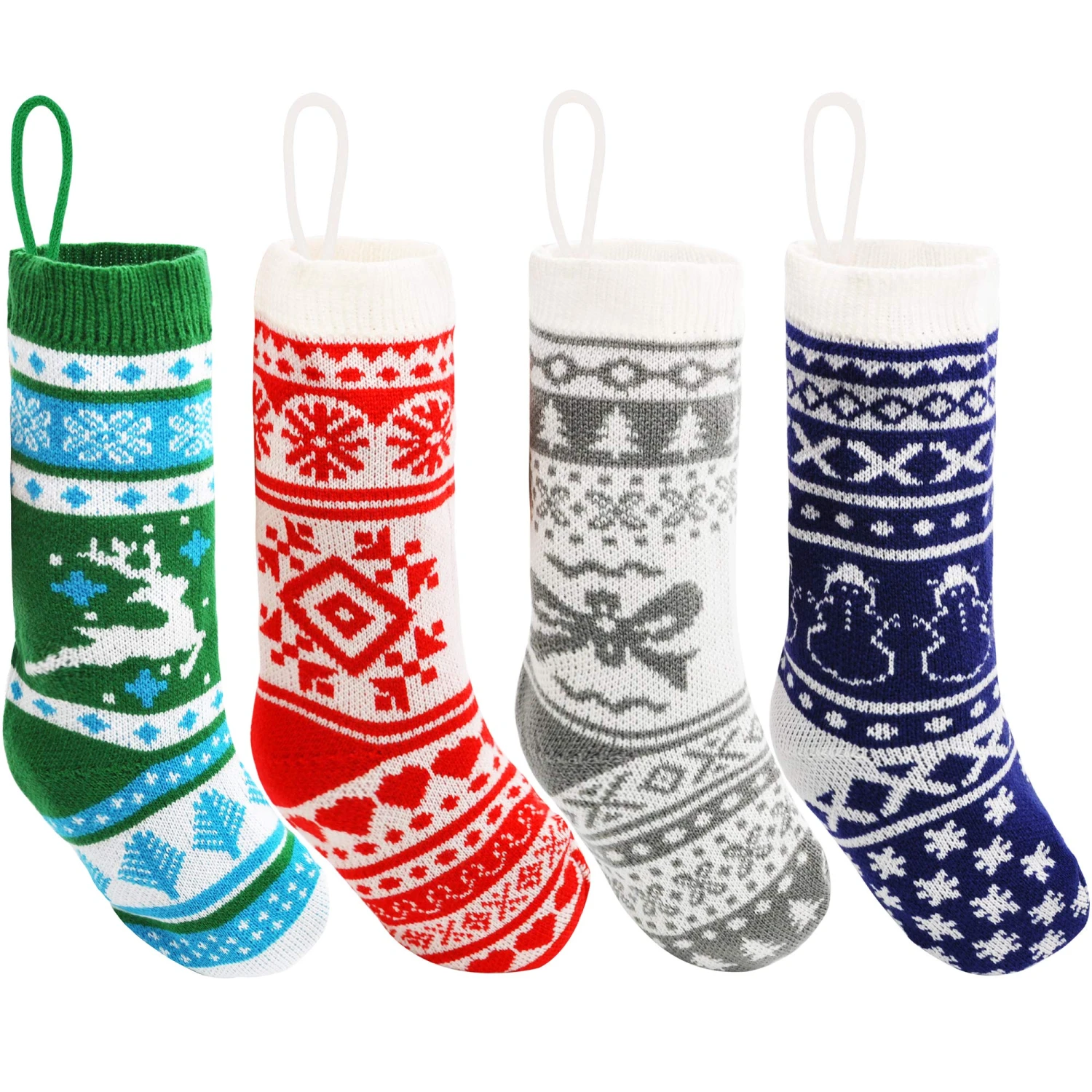 14 Pcs 18" Knit Christmas Stockings (Multicolor) 10 14 Pcs 18" Knit Christmas Stockings (Multicolor) - Image 8