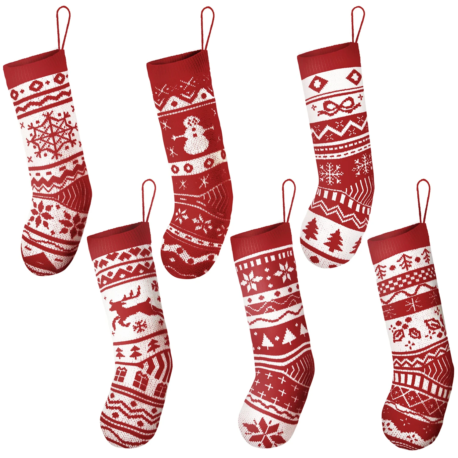 Christmas Stockings Knit Decorations, 6 Pcs 11 Christmas Stockings Knit Decorations, 6 Pcs - Image 9