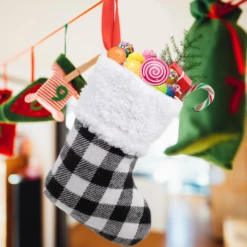 5in White Black Buffalo Plaid Christmas Stockings, 12 Pack -Xmas Supplies Shop image 9 64a8af2a a4c2 4f4d bd58 347113699b76