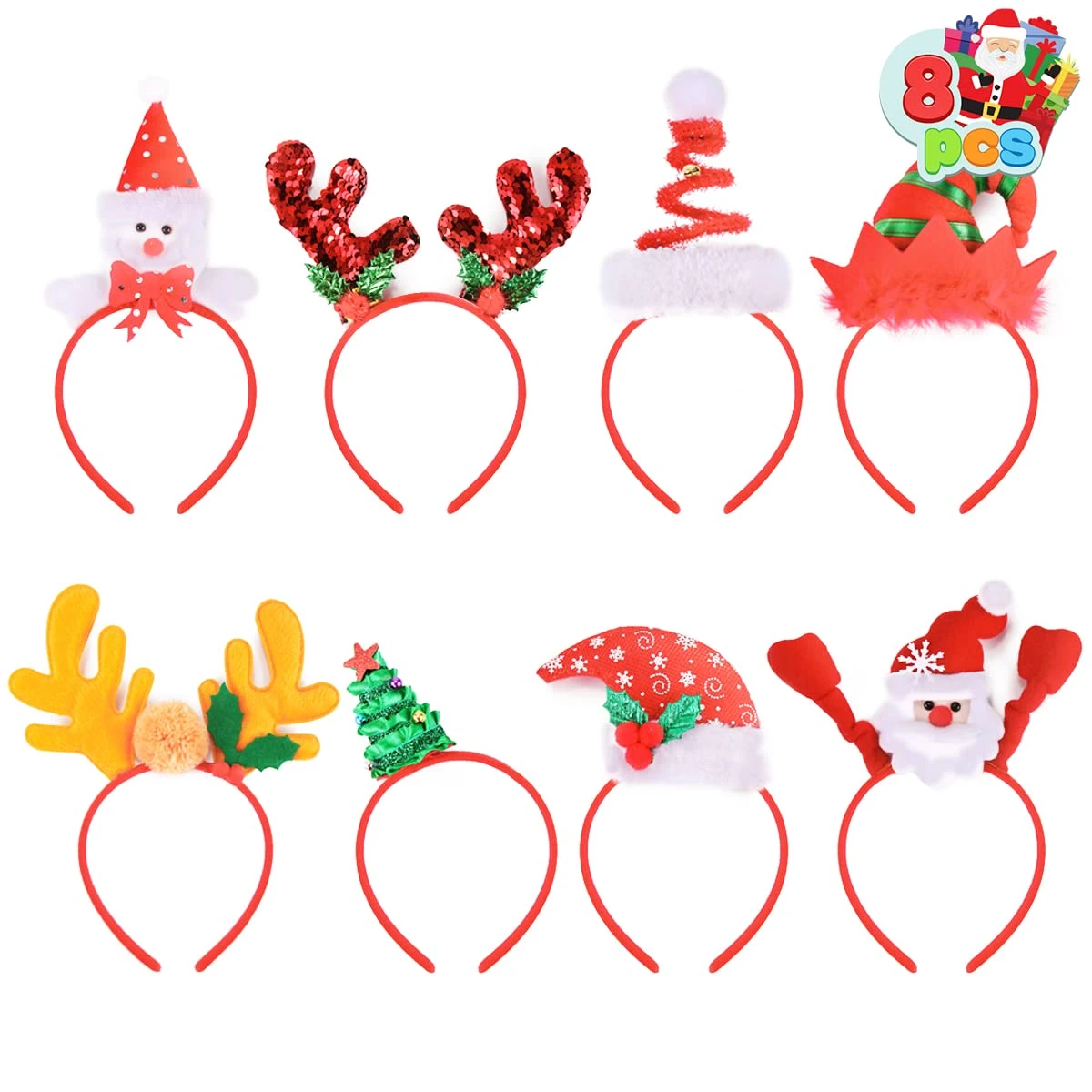 Christmas Headbands, 8 Pack 11 Christmas Headbands, 8 Pack - Image 9