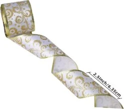 Wired Christmas Ribbons For Decorations & Wrapping 9 Wired Christmas Ribbons For Decorations & Wrapping -Xmas Supplies Shop j