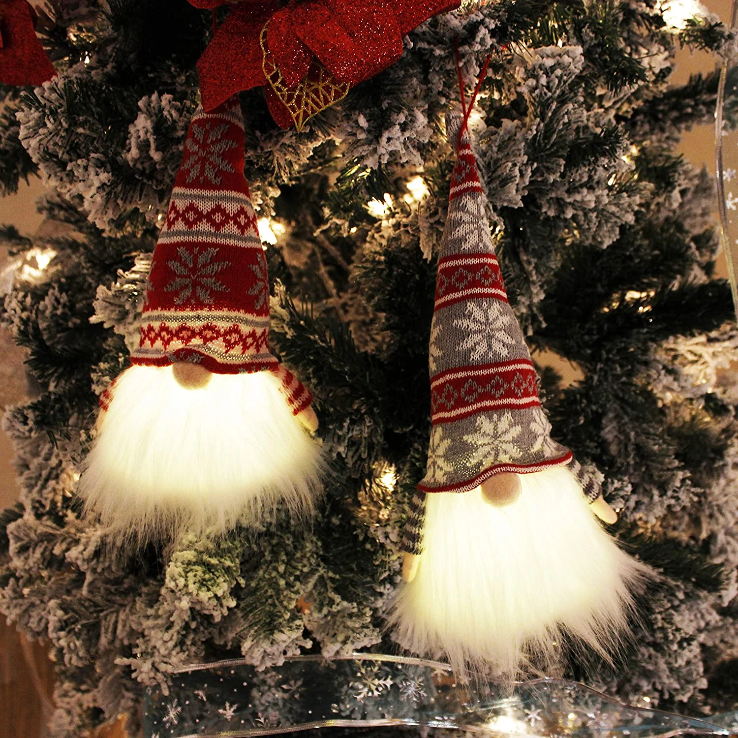 Christmas Light Gnome Swedish Santa Tomte Hanging Ornaments 7 Christmas Light Gnome Swedish Santa Tomte Hanging Ornaments - Image 5
