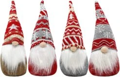 Christmas Gnome Swedish Santa Tomte Red And Grey Ornaments