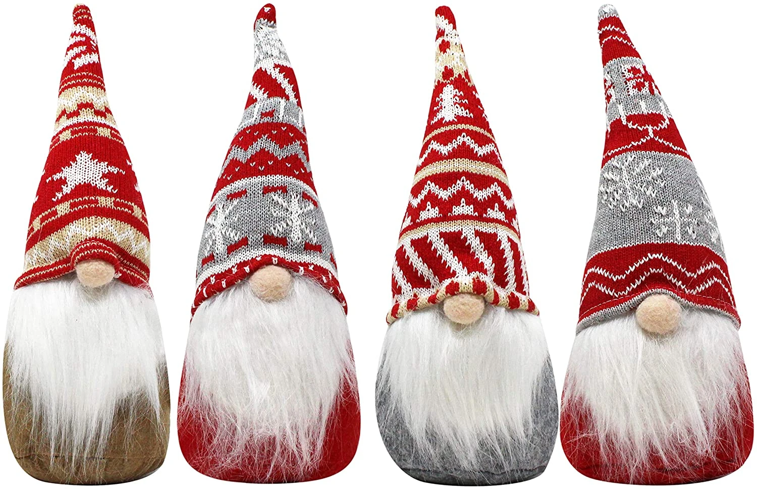 Christmas Gnome Swedish Santa Tomte Red And Grey Ornaments 3 Christmas Gnome Swedish Santa Tomte Red And Grey Ornaments