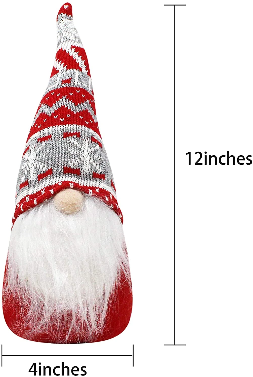 Christmas Gnome Swedish Santa Tomte Red And Grey Ornaments 4 Christmas Gnome Swedish Santa Tomte Red And Grey Ornaments - Image 2