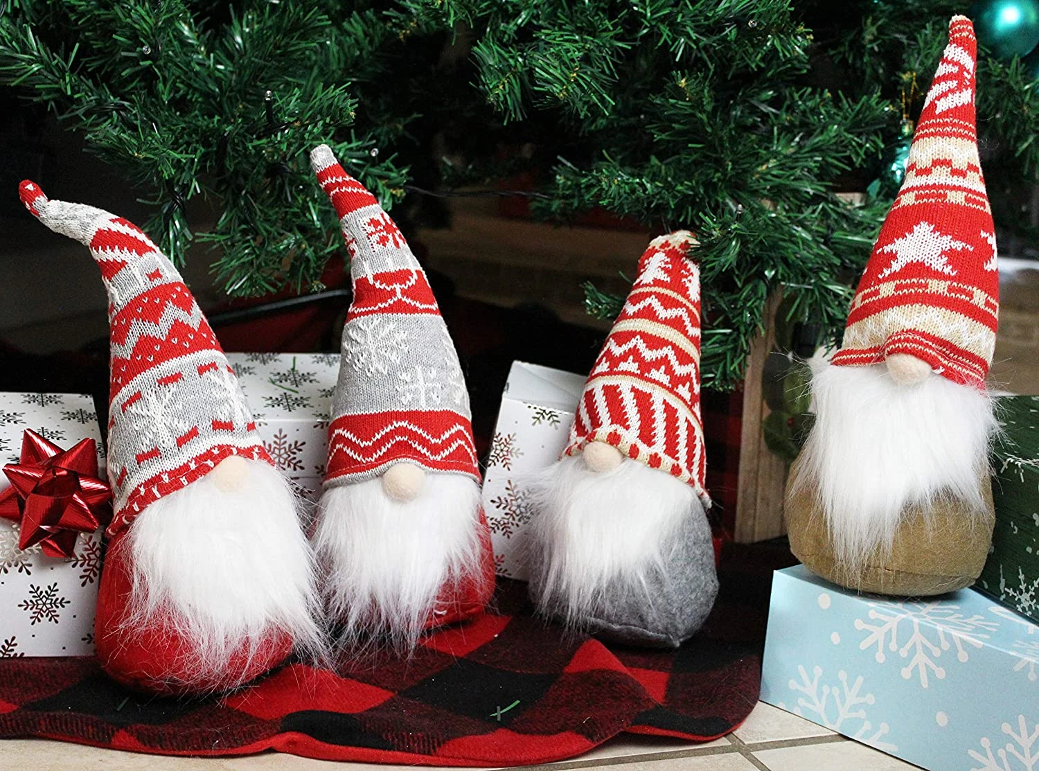 Christmas Gnome Swedish Santa Tomte Red And Grey Ornaments 6 Christmas Gnome Swedish Santa Tomte Red And Grey Ornaments - Image 4
