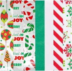 Christmas Tissue Paper W/Hologram & Prints For Gift Decoration And Wrapping